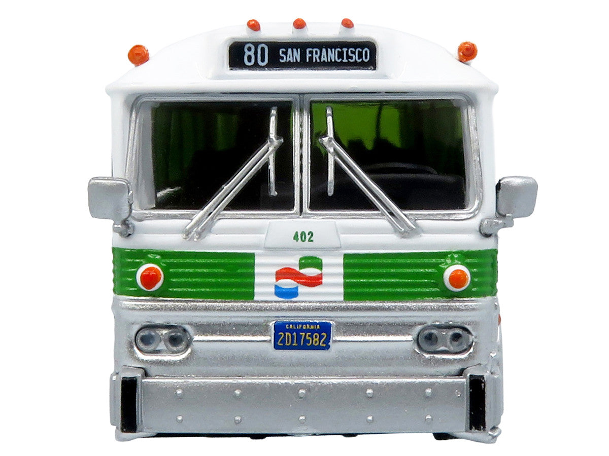 1964 MCI MC-5A Coach Bus "Golden Gate Transit" White with Green Stripes "Vintage Bus & Motorcoach Collection" Limited Edition to 504 pieces Worldwide 1/87 (HO) Diecast Model by Iconic Replicas LuxuryLifeWay Online Store