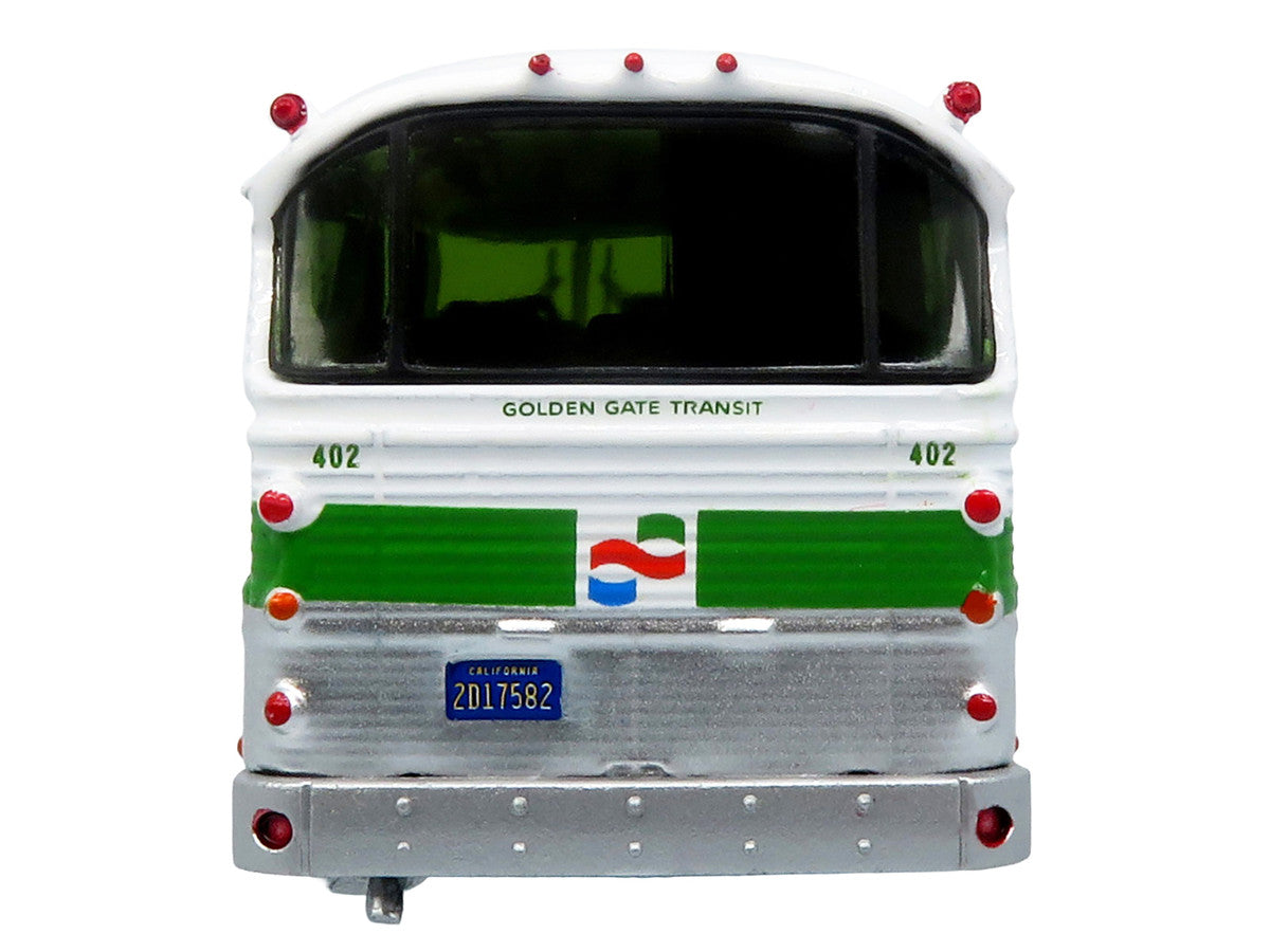 1964 MCI MC-5A Coach Bus "Golden Gate Transit" White with Green Stripes "Vintage Bus & Motorcoach Collection" Limited Edition to 504 pieces Worldwide 1/87 (HO) Diecast Model by Iconic Replicas LuxuryLifeWay Online Store