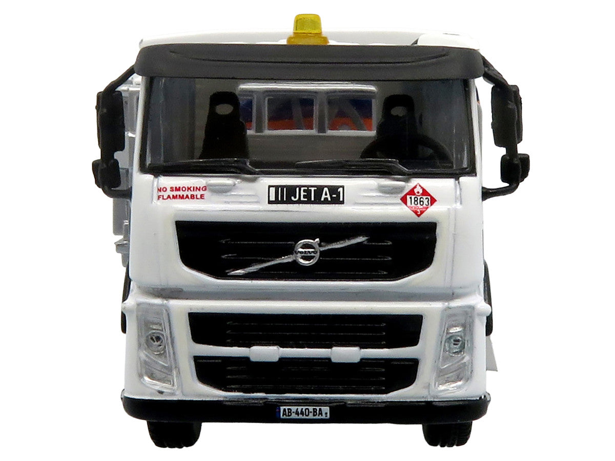 Volvo FM500 with Esterer Aviation Refueling Tanker Truck "Gulf Aviation" White with Blue Stripes Limited Edition 1/87 (HO) Diecast Model by Iconic Replicas LuxuryLifeWay Online Store
