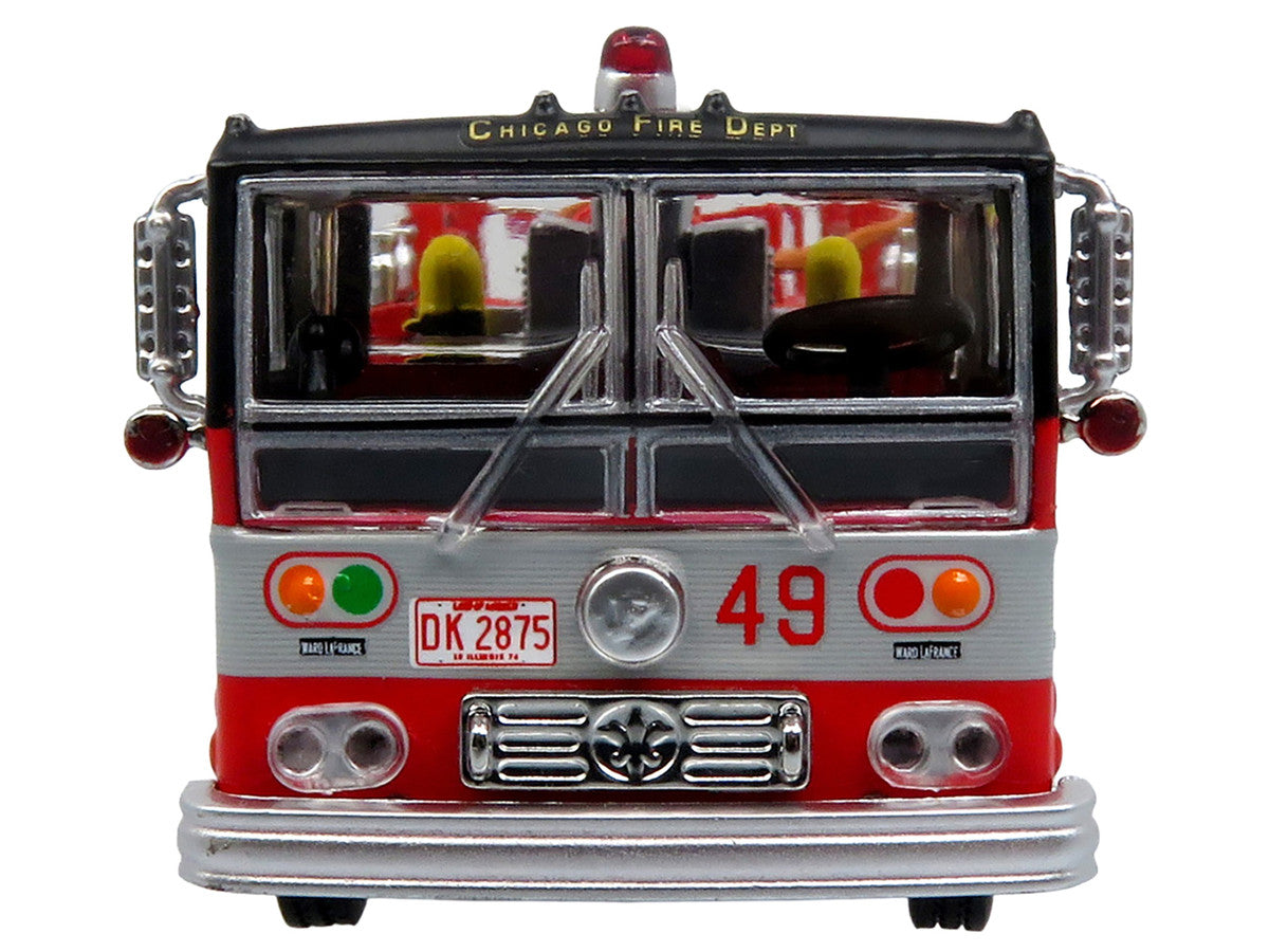 1974 Ward LaFrance Fire Engine "Chicago Fire Department - Engine 49" Red with Black Top "5 Alarm" Series Limited Edition 1/87 (HO) Diecast Model by Iconic Replicas LuxuryLifeWay Online Store
