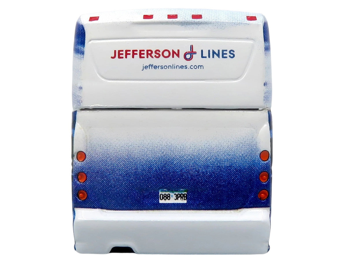 MCI D4520 Commuter Coach Bus "Jefferson Lines" White with Blue Graphics "The Bus & Motorcoach Collection" Limited Edition to 504 pieces Worldwide 1/87 (HO) Scale Diecast Model by Iconic Replicas LuxuryLifeWay Online Store