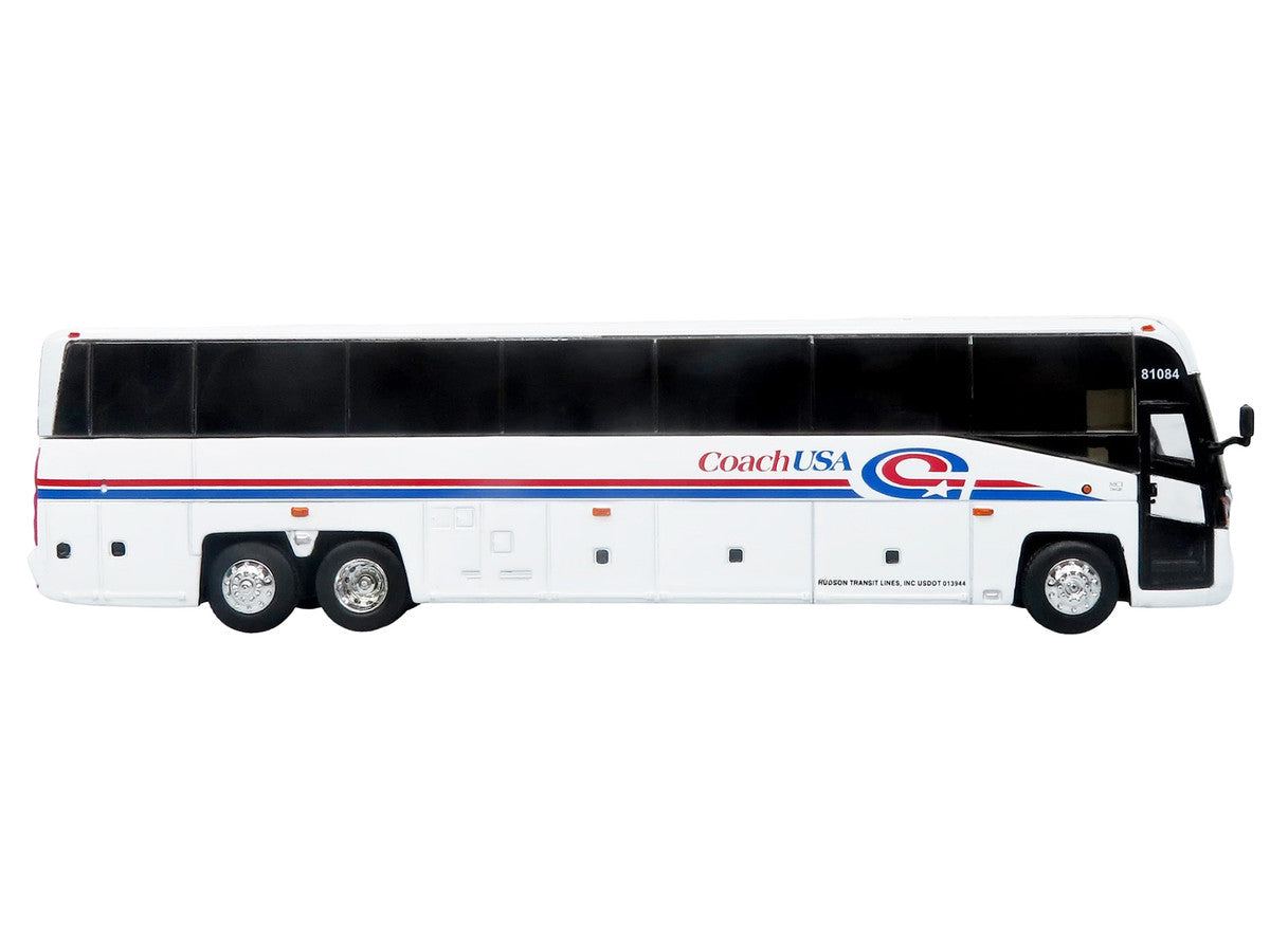 MCI D4520 Commuter Coach Bus "Coach USA" White with Blue and Red Stripes "The Bus & Motorcoach Collection" Limited Edition to 504 pieces Worldwide 1/87 (HO) Scale Diecast Model by Iconic Replicas LuxuryLifeWay Online Store