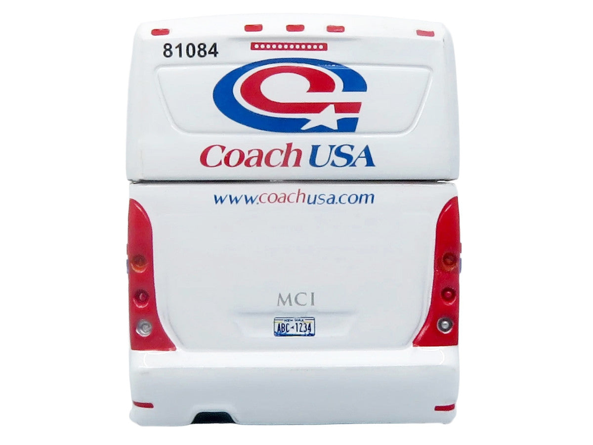 MCI D4520 Commuter Coach Bus "Coach USA" White with Blue and Red Stripes "The Bus & Motorcoach Collection" Limited Edition to 504 pieces Worldwide 1/87 (HO) Scale Diecast Model by Iconic Replicas LuxuryLifeWay Online Store