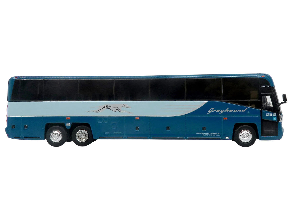MCI D4520 Commuter Coach Bus "Greyhound Lines" Blue with Light Blue Stripes "The Bus & Motorcoach Collection" Limited Edition to 504 pieces Worldwide 1/87 (HO) Scale Diecast Model by Iconic Replicas LuxuryLifeWay Online Store