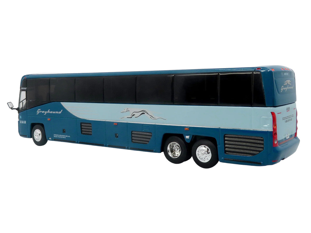 MCI D4520 Commuter Coach Bus "Greyhound Lines" Blue with Light Blue Stripes "The Bus & Motorcoach Collection" Limited Edition to 504 pieces Worldwide 1/87 (HO) Scale Diecast Model by Iconic Replicas LuxuryLifeWay Online Store