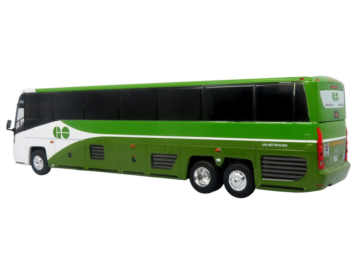 MCI D4520 Commuter Coach Bus "GO Transit" Green and White "The Bus & Motorcoach Collection" Limited Edition to 504 pieces Worldwide 1/87 (HO) Scale Diecast Model by Iconic Replicas LuxuryLifeWay Online Store