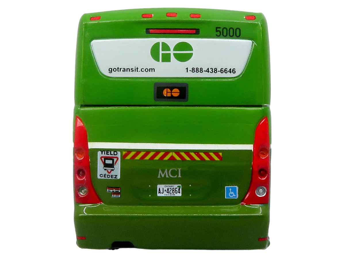 MCI D4520 Commuter Coach Bus "GO Transit" Green and White "The Bus & Motorcoach Collection" Limited Edition to 504 pieces Worldwide 1/87 (HO) Scale Diecast Model by Iconic Replicas LuxuryLifeWay Online Store