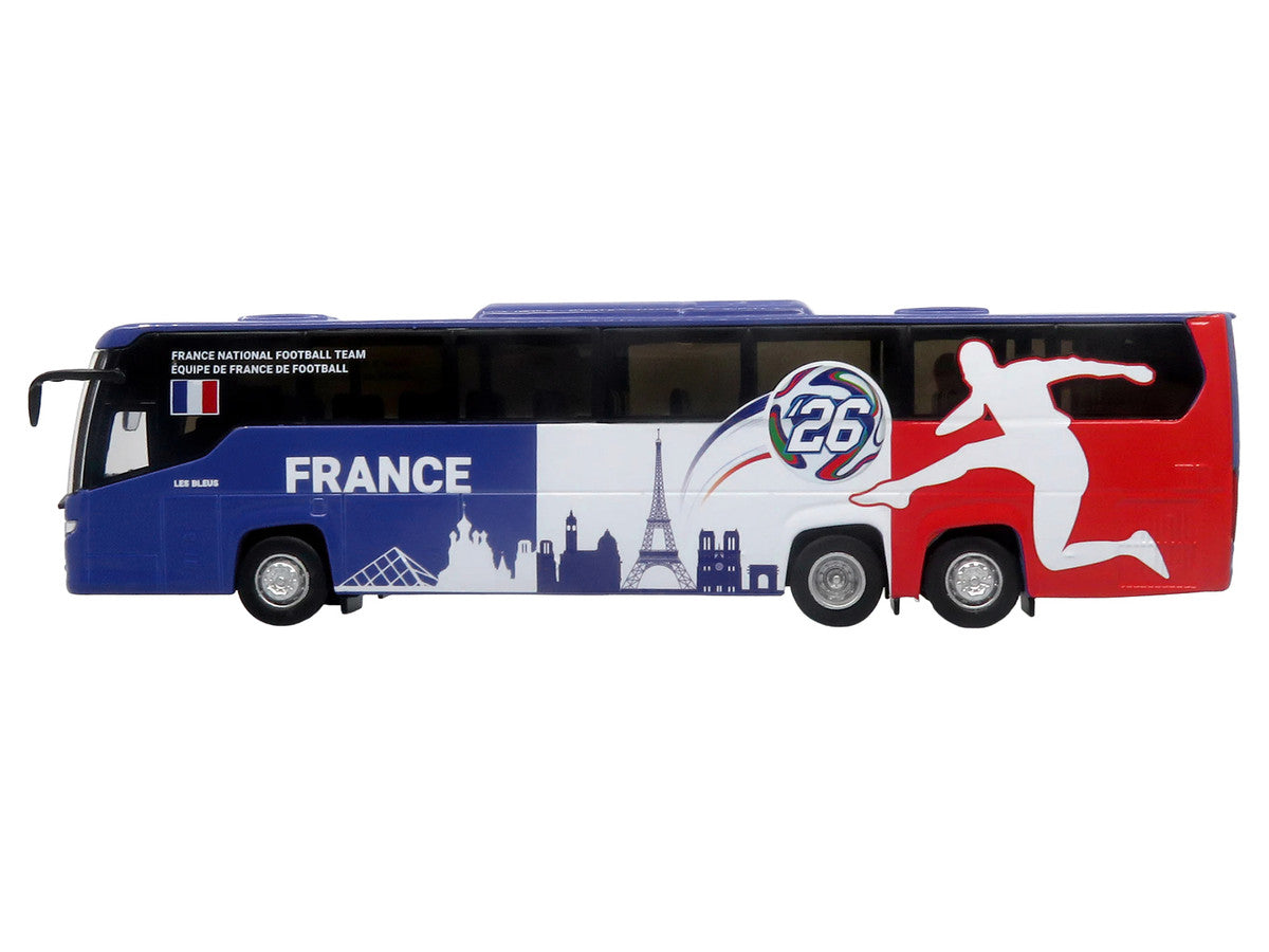 Scania Touring HD Coach Bus "France National Football Team" Blue with Graphics "International Federation of the Global Game" Series Limited Edition to 504 pieces Worldwide 1/87 (HO) Diecast Model by Iconic Replicas LuxuryLifeWay Online Store