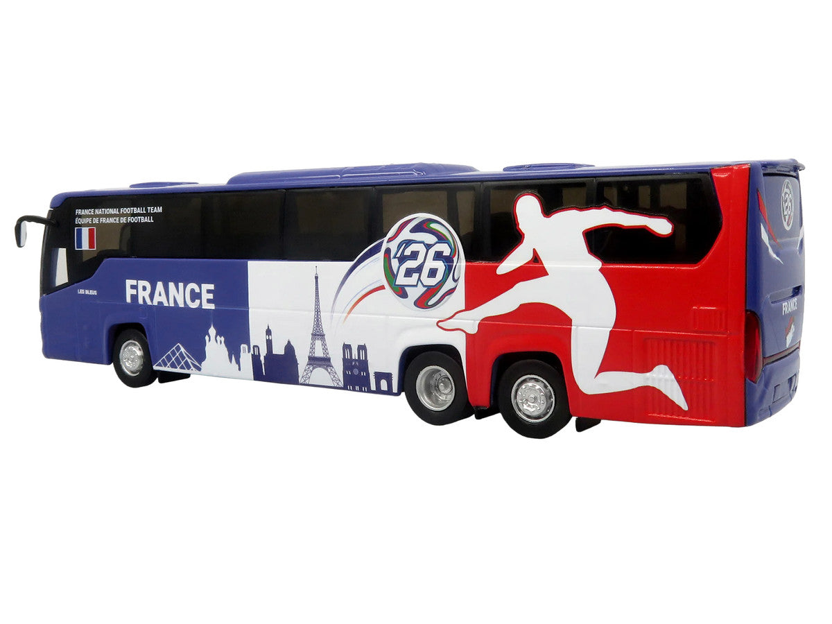 Scania Touring HD Coach Bus "France National Football Team" Blue with Graphics "International Federation of the Global Game" Series Limited Edition to 504 pieces Worldwide 1/87 (HO) Diecast Model by Iconic Replicas LuxuryLifeWay Online Store