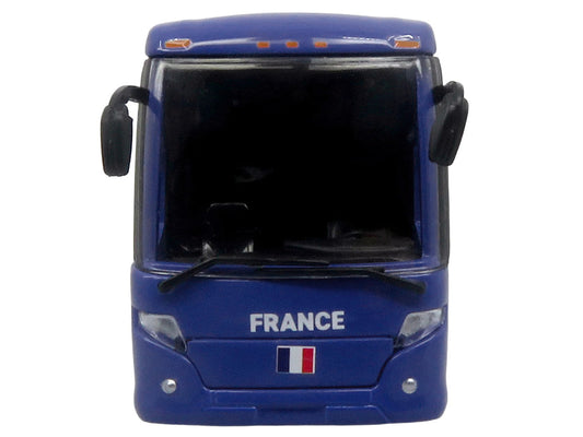 Scania Touring HD Coach Bus "France National Football Team" Blue with Graphics "International Federation of the Global Game" Series Limited Edition to 504 pieces Worldwide 1/87 (HO) Diecast Model by Iconic Replicas LuxuryLifeWay Online Store