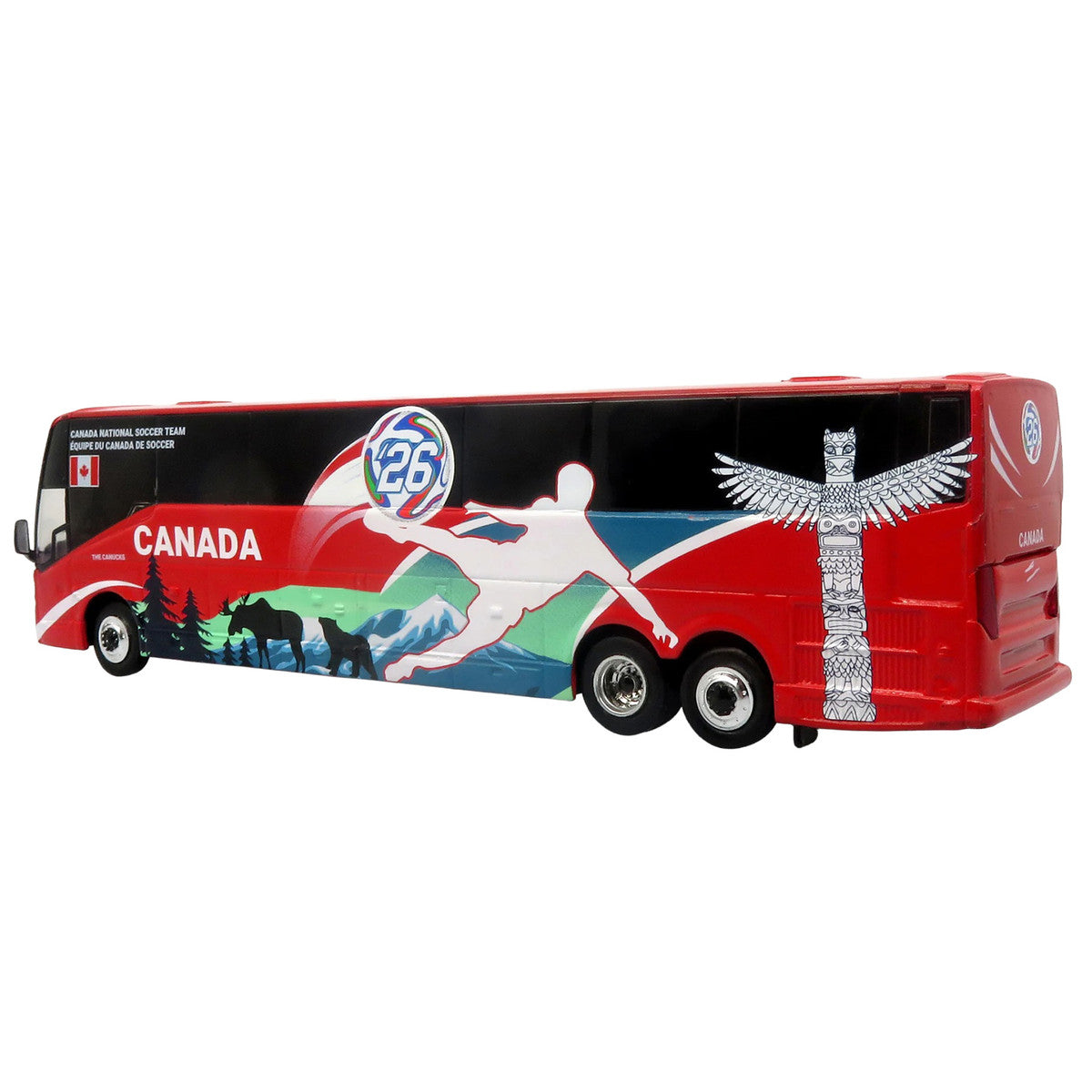 Prevost H3-45 Coach Bus "Canada National Soccer Team" Red with Graphics "International Federation of the Global Game" Series Limited Edition to 504 pieces Worldwide 1/87 (HO) Diecast Model by Iconic Replicas LuxuryLifeWay Online Store