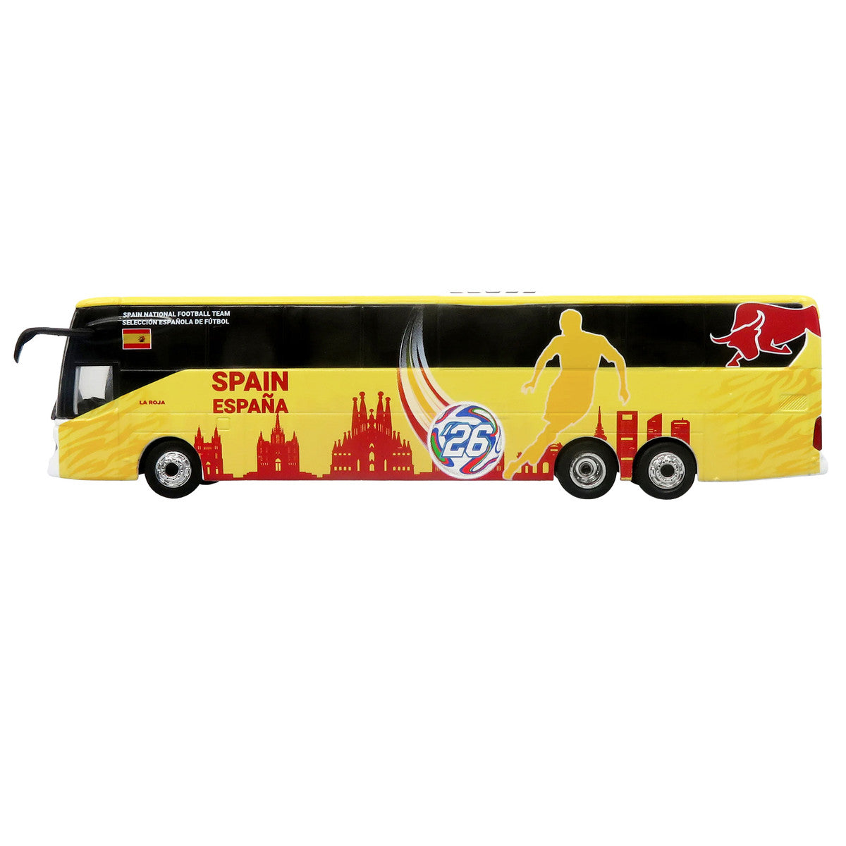 Daimler Tourrider Coach Bus "Spain National Football Team" Yellow with Graphics "International Federation of the Global Game" Series Limited Edition to 504 pieces Worldwide 1/87 (HO) Diecast Model by Iconic Replicas LuxuryLifeWay Online Store