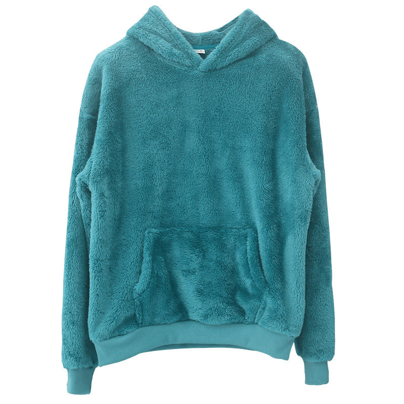 Double-sided Velvet Hooded Sweater Men's Plush Sweatshirt With Pockets LadyShow.Store