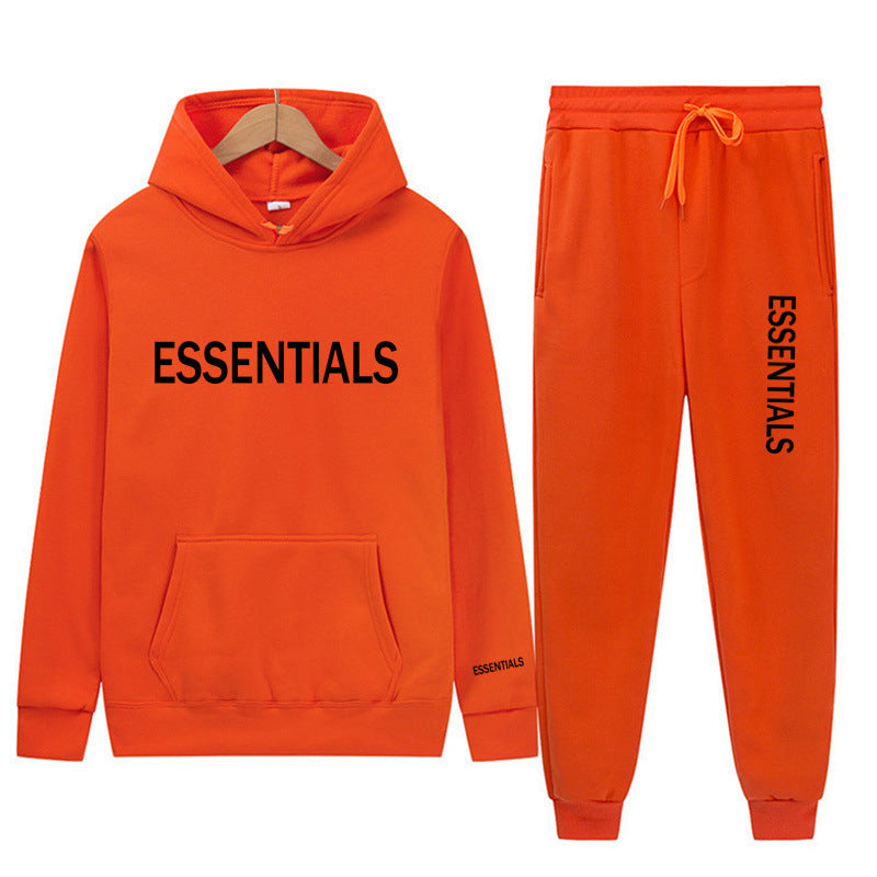 Essentials Sweatshirt Suit Men's and Women's Sweatshirt and Pant 2-Piece Set Hip-Hop Hoodie Suit by Pi-Mart