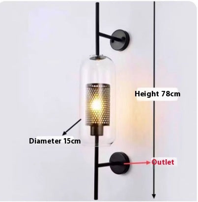 Living Room Wall Lamp Retro Creative Corridor Aisle Glass Ball Wall Lamp PearlNestDecor.com
