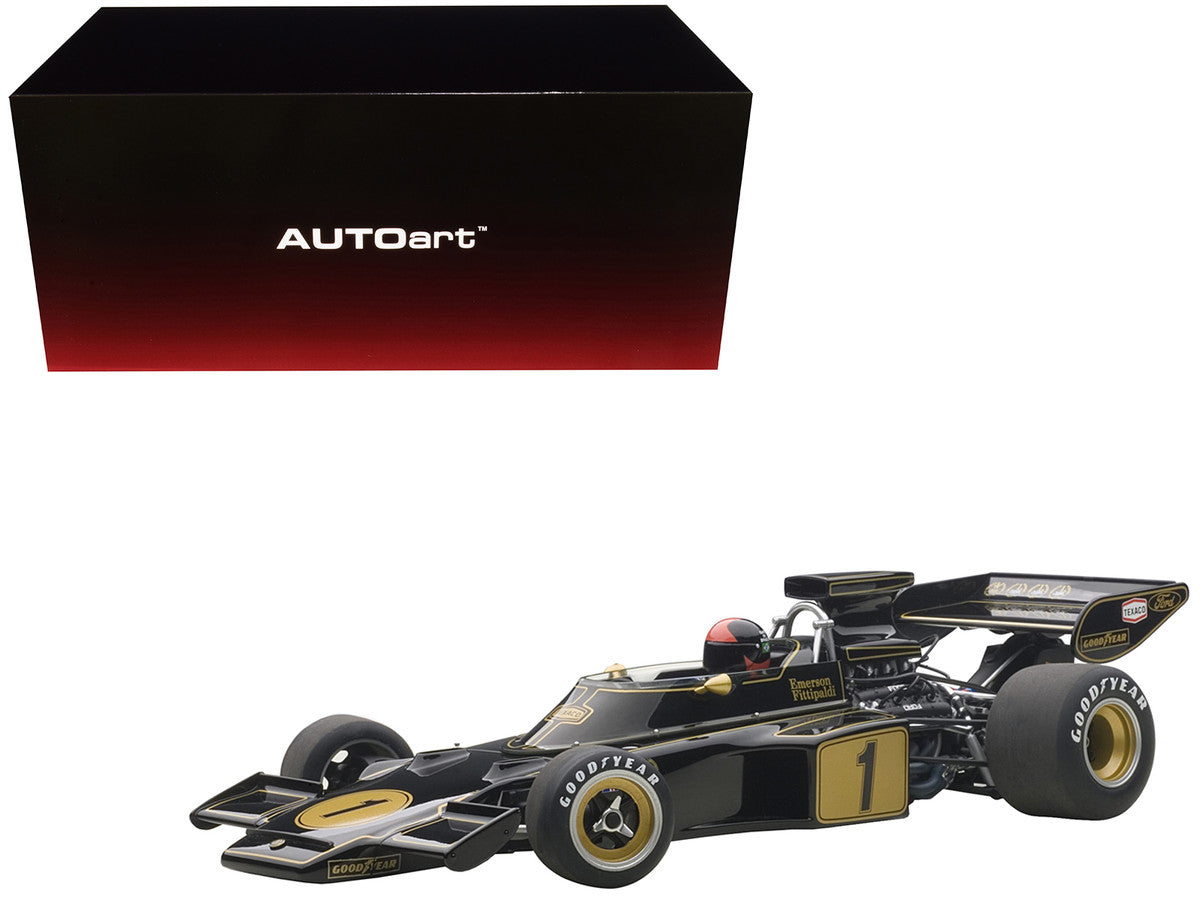 Lotus 72E 1973 Emerson Fittipaldi #1 with Driver Figure in Cockpit 1/18 Model Car by Autoart LuxuryLifeWay Online Store