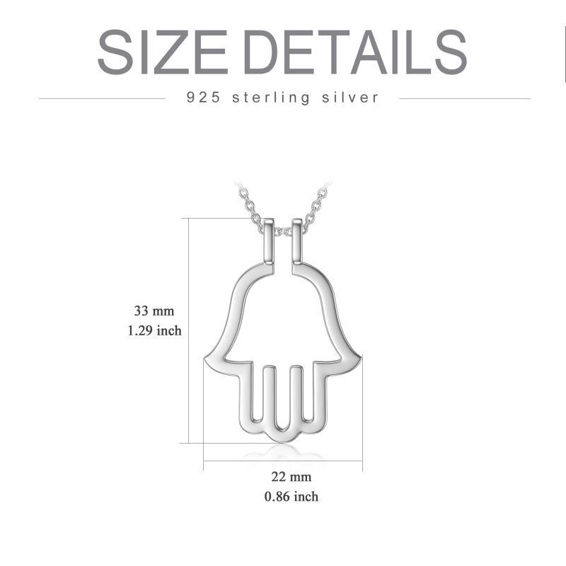 Hamsa Hand Ring Holder Keeper Pendant Necklace in Sterling Silver LadyShow.Store