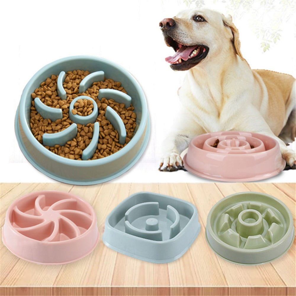 Plastic Pet Dogs And Cats Choke Prevention Slow Food Bowl Pets Fashion