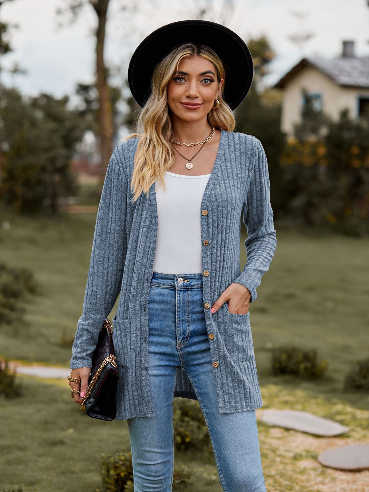 Fall Women's Clothing Sunken Stripe Solid Color Long Sleeve Women's Sweater NorixaFashion.com