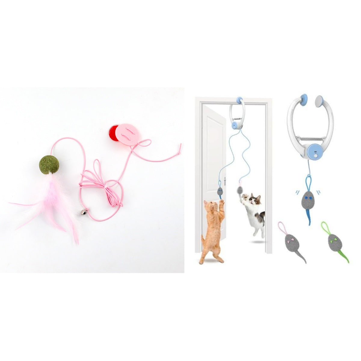 Colorful Beating Mouse Electric Door Holder Hanging Automatic Interactive Toy Pets Fashion