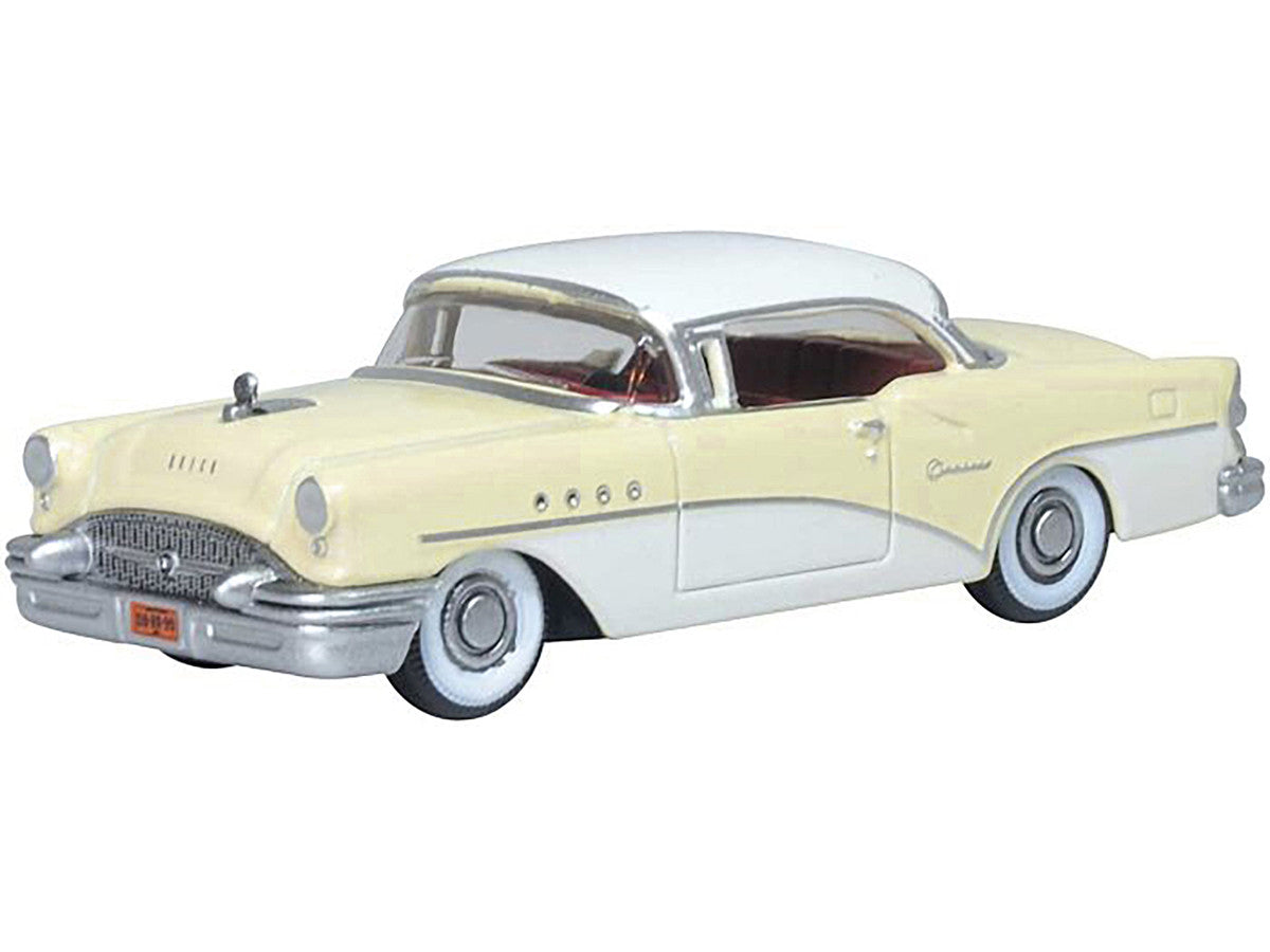1955 Buick Century Condor Yellow and Dover White with Red Interior 1/87 (HO) Scale Diecast Model Car by Oxford Diecast LuxuryLifeWay Online Store