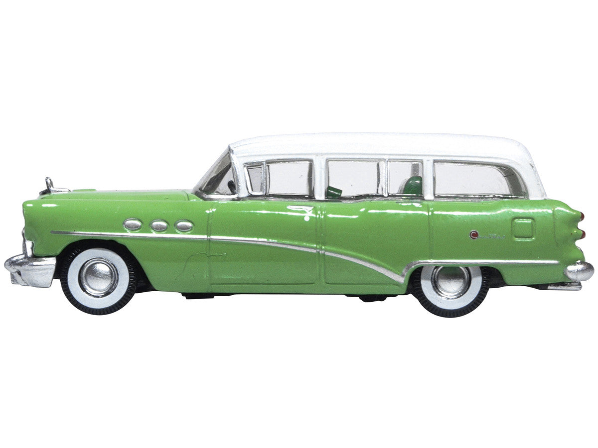 1954 Buick Century Estate Wagon Willow Green and White 1/87 (HO) Scale Diecast Model Car by Oxford Diecast LuxuryLifeWay Online Store