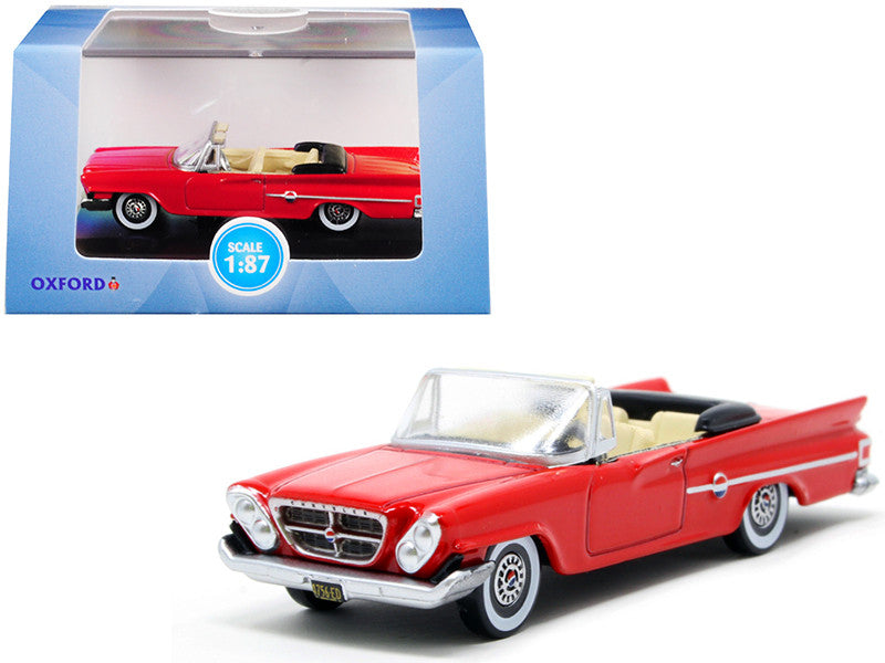 1961 Chrysler 300 Convertible Mardi Gras Red 1/87 (HO) Scale Diecast Model Car by Oxford Diecast LuxuryLifeWay Online Store