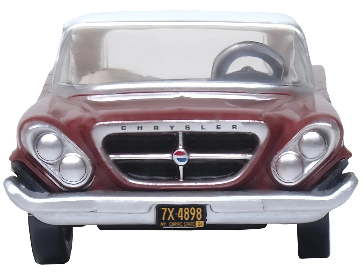 1961 Chrysler 300 Convertible (Closed Top) Cinnamon Brown Metallic with White Top 1/87 (HO) Scale Diecast Model Car by Oxford Diecast LuxuryLifeWay Online Store