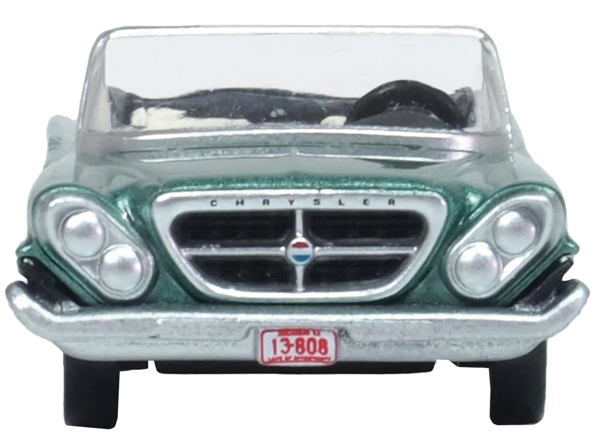 1961 Chrysler 300 Convertible Pinewood Green Metallic 1/87 (HO) Scale Diecast Model Car by Oxford Diecast LuxuryLifeWay Online Store