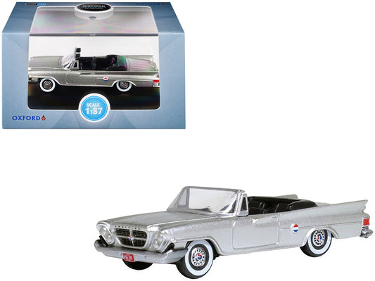1961 Chrysler 300G Convertible Sheffield Silver Metallic 1/87 (HO) Scale Diecast Model Car by Oxford Diecast LuxuryLifeWay Online Store