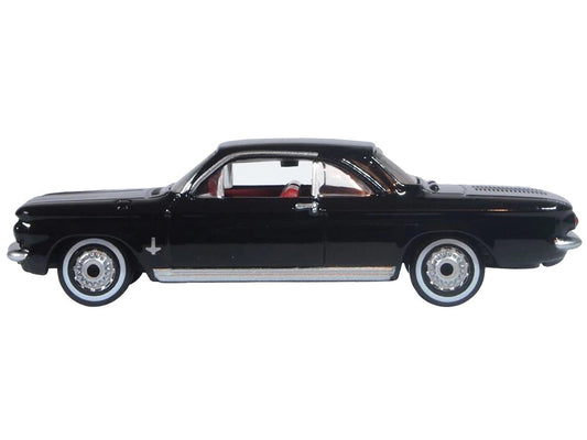 1963 Chevrolet Corvair Coupe Tuxedo Black with Red Interior  1/87 (HO) Scale Diecast Model Car by Oxford Diecast LuxuryLifeWay Online Store
