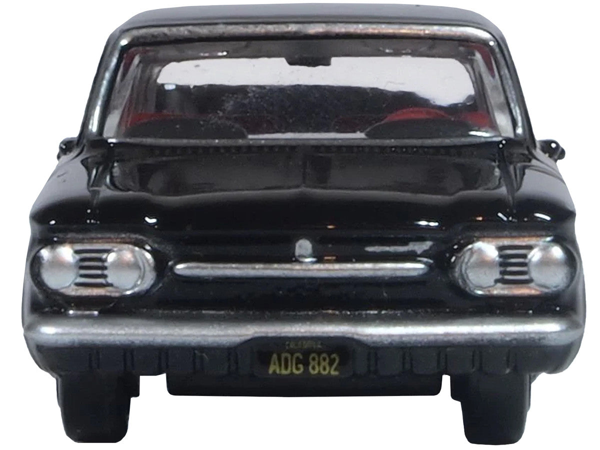 1963 Chevrolet Corvair Coupe Tuxedo Black with Red Interior  1/87 (HO) Scale Diecast Model Car by Oxford Diecast LuxuryLifeWay Online Store