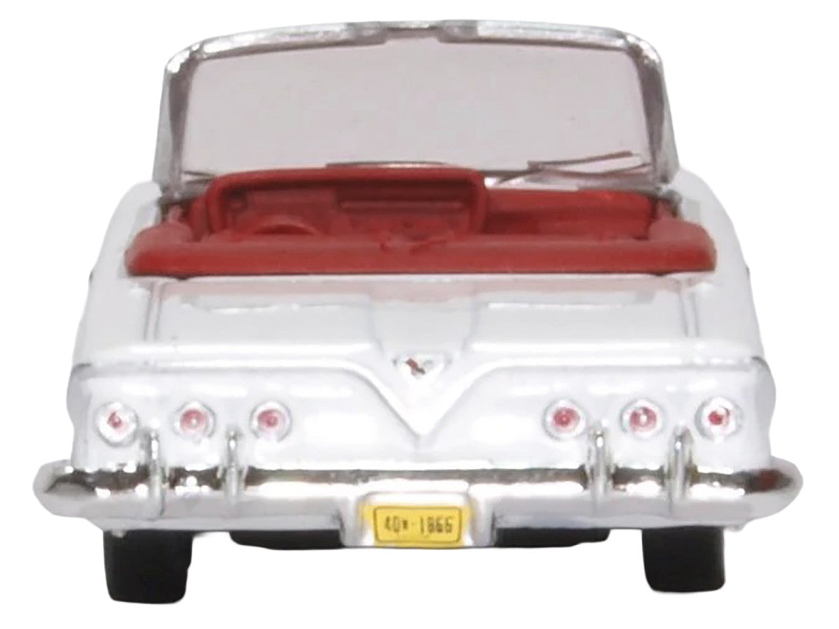 1961 Chevrolet Impala Convertible Ermine White with Roman Red Interior 1/87 (HO) Scale Diecast Model Car by Oxford Diecast LuxuryLifeWay Online Store