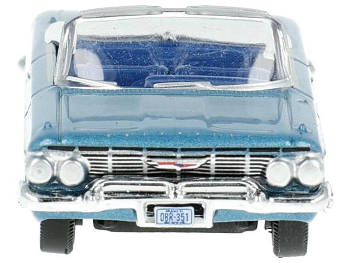 1961 Chevrolet Impala Convertible Jewel Blue Metallic and White with Blue Interior 1/87 (HO) Scale Diecast Model Car by Oxford Diecast LuxuryLifeWay Online Store
