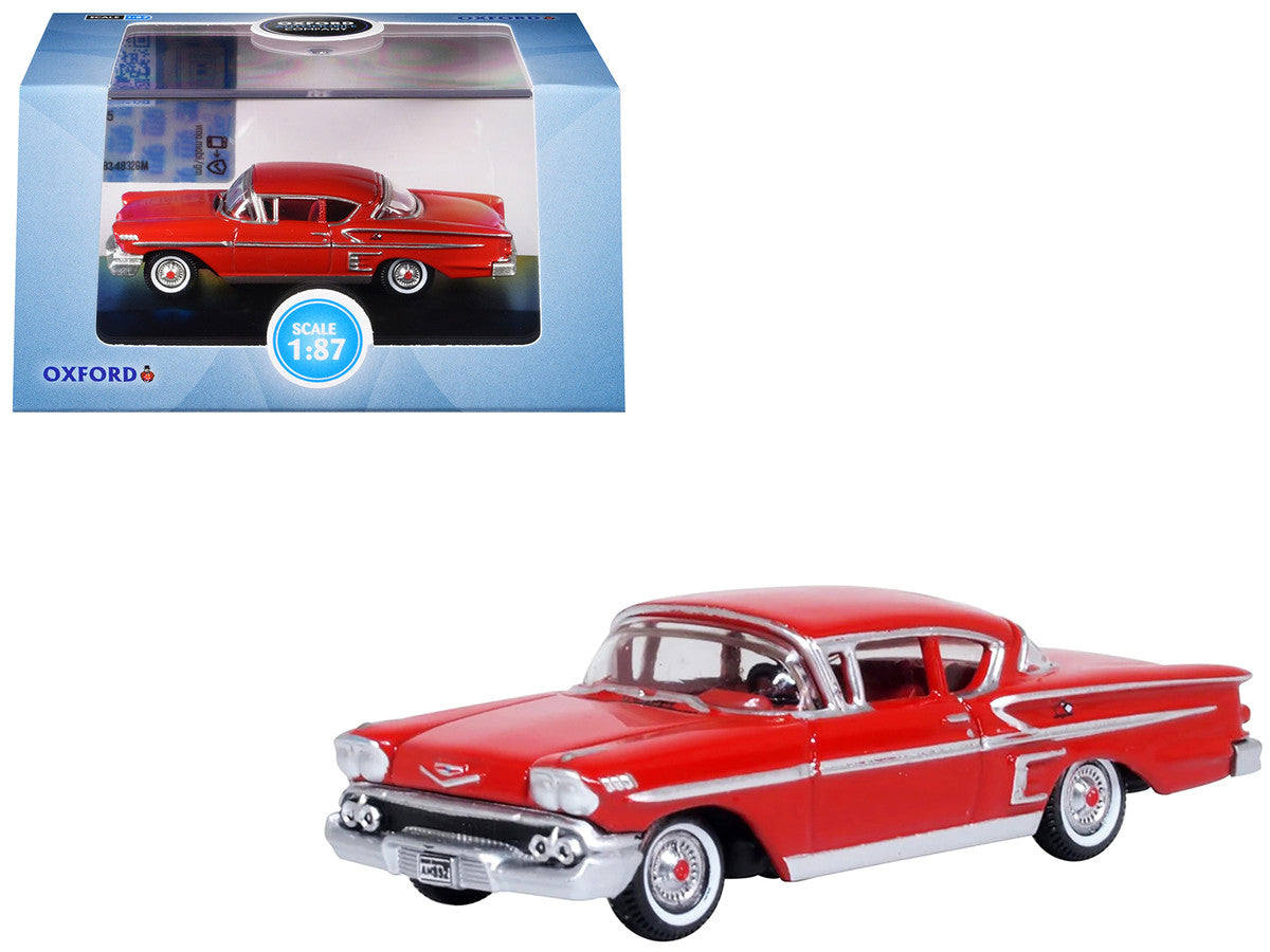 1958 Chevrolet Impala Sports Coupe Rio Red 1/87 (HO) Scale Diecast Model Car by Oxford Diecast LuxuryLifeWay Online Store