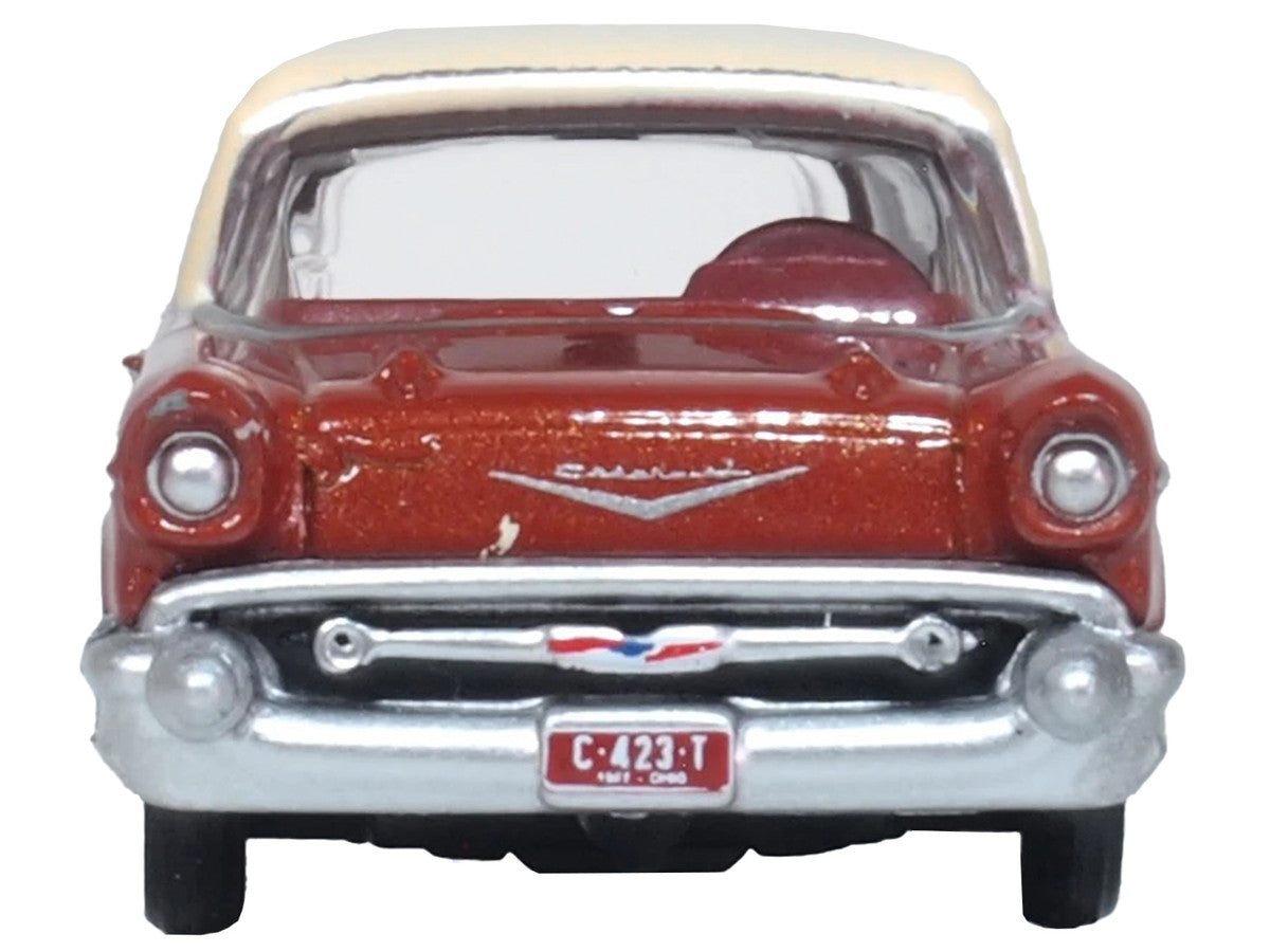 1957 Chevrolet Nomad Adobe Beige with Sierra Gold Top 1/87 (HO) Scale Diecast Model Car by Oxford Diecast LuxuryLifeWay Online Store