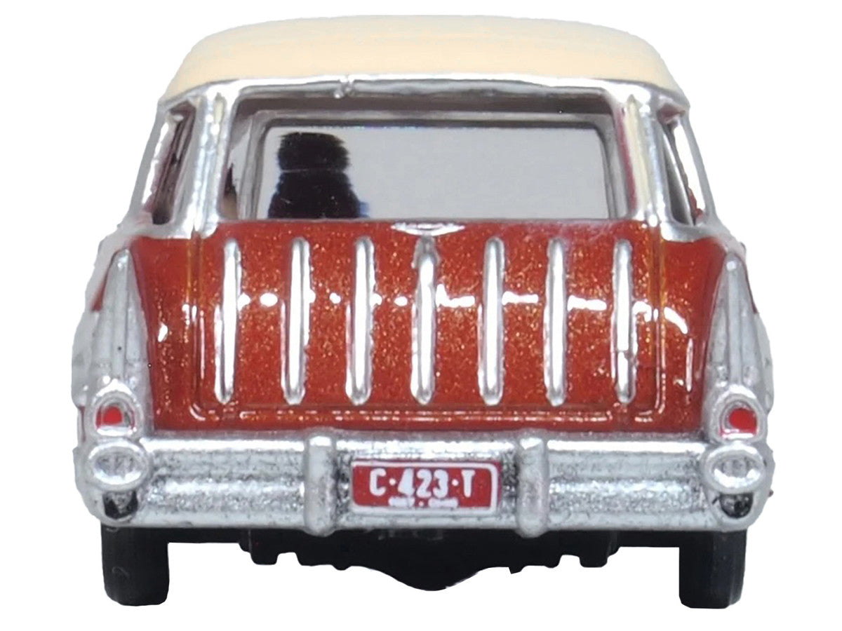 1957 Chevrolet Nomad Adobe Beige with Sierra Gold Top 1/87 (HO) Scale Diecast Model Car by Oxford Diecast LuxuryLifeWay Online Store