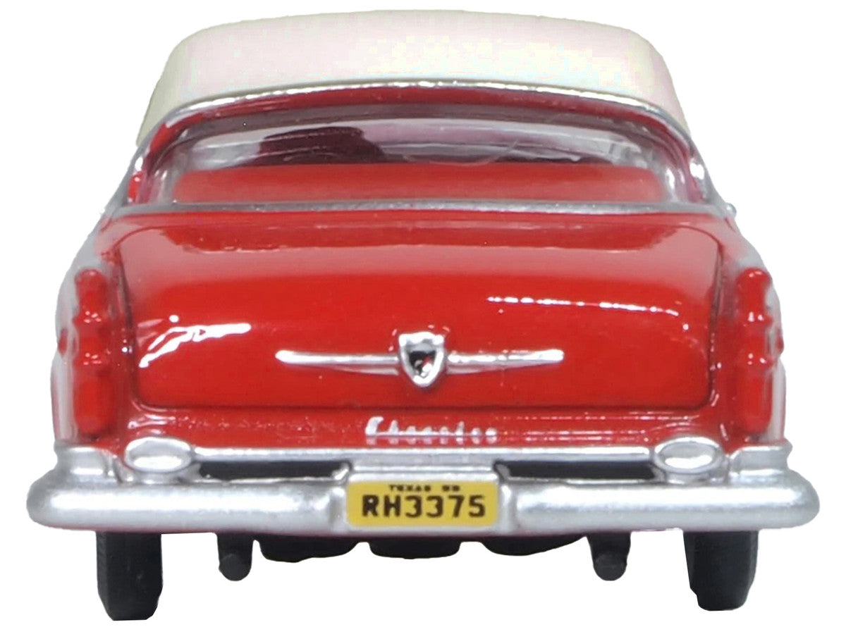 1955 Chrysler New Yorker Deluxe St. Regis Tango Red and Platinum Metallic 1/87 (HO) Scale Diecast Model Car by Oxford Diecast LuxuryLifeWay Online Store