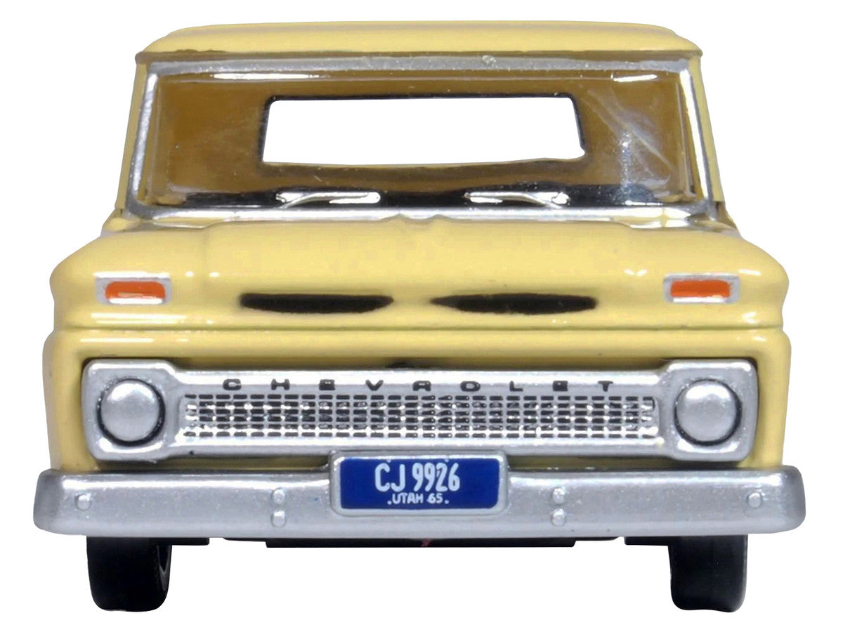 1965 Chevrolet C10 Stepside Pickup Truck Yellow 1/87 (HO) Scale Diecast Model Car by Oxford Diecast LuxuryLifeWay Online Store
