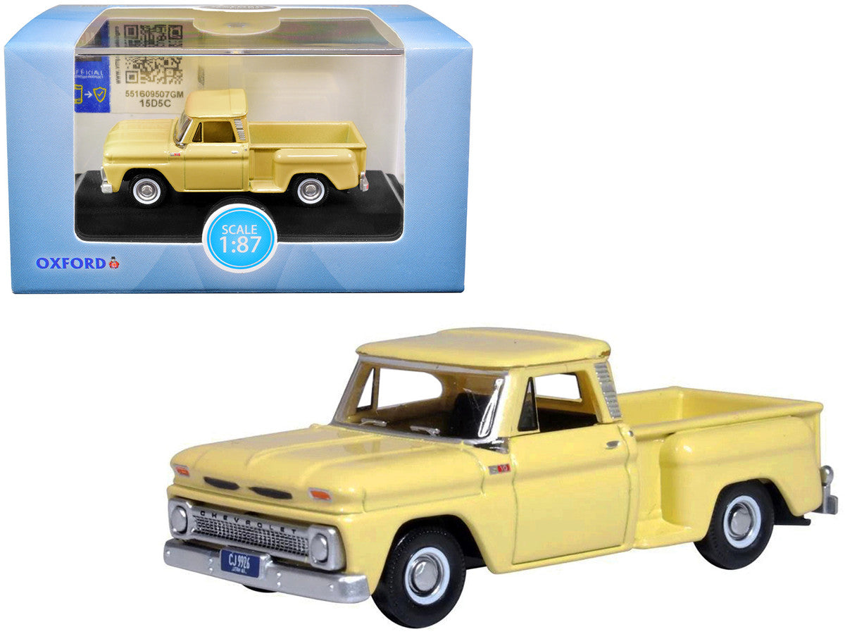 1965 Chevrolet C10 Stepside Pickup Truck Yellow 1/87 (HO) Scale Diecast Model Car by Oxford Diecast LuxuryLifeWay Online Store