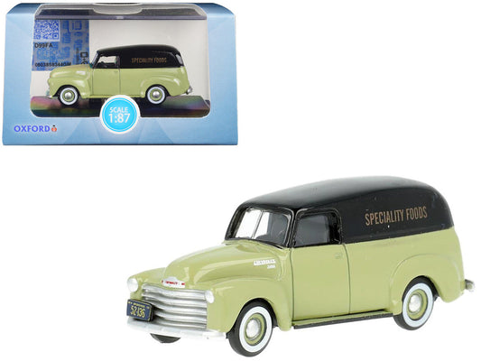1950 Chevrolet Panel Van "Speciality Foods" Light Green and Black 1/87 (HO) Scale Diecast Model Car by Oxford Diecast LuxuryLifeWay Online Store