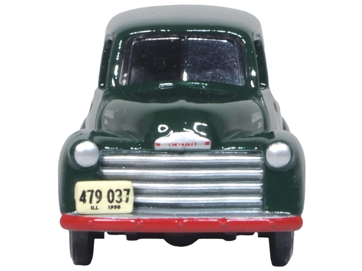 1950 Chevrolet Panel Van "Railway Express Agency" Dark Green 1/87 (HO) Scale Diecast Model Car by Oxford Diecast LuxuryLifeWay Online Store