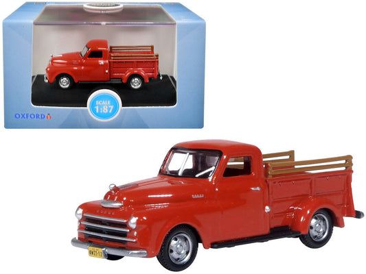 1948 Dodge B-1B Pickup Truck Red 1/87 (HO) Scale Diecast Model Car by Oxford Diecast LuxuryLifeWay Online Store