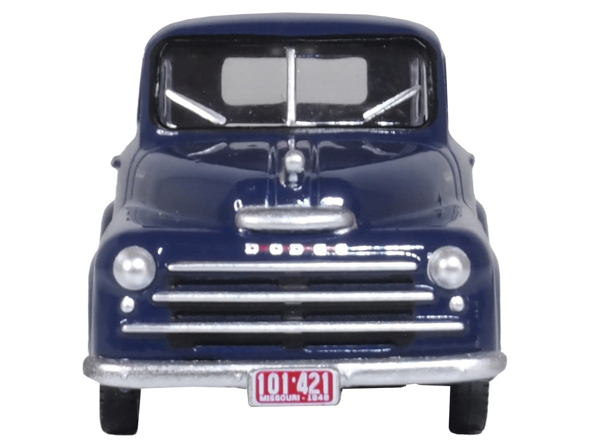1948 Dodge B-1B Pickup Truck Waterway Blue 1/87 (HO) Scale Diecast Model Car by Oxford Diecast LuxuryLifeWay Online Store