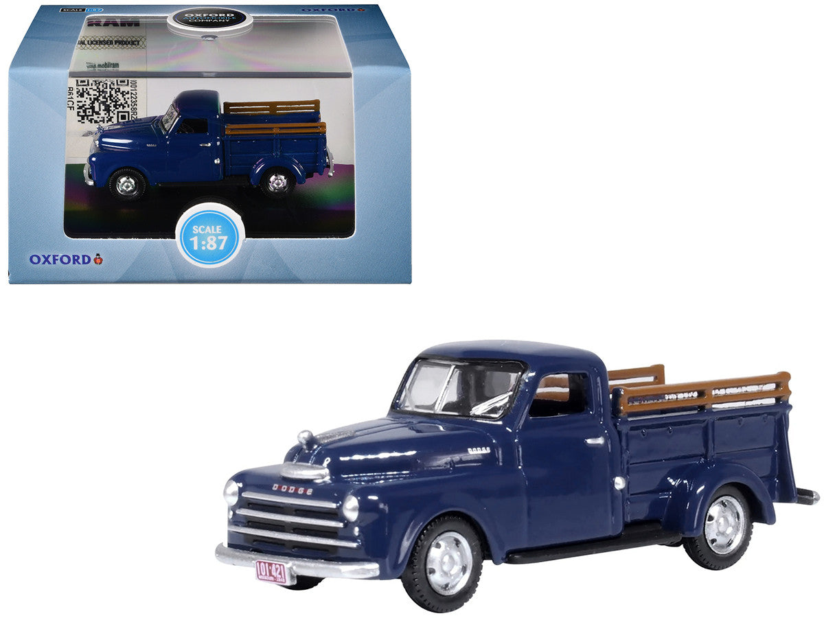 1948 Dodge B-1B Pickup Truck Waterway Blue 1/87 (HO) Scale Diecast Model Car by Oxford Diecast LuxuryLifeWay Online Store