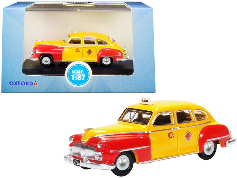 1946-1948 DeSoto Suburban Yellow and Red "San Francisco Taxi" "The Godfather" Movie 1/87 (HO) Scale Diecast Model Car by Oxford Diecast LuxuryLifeWay Online Store