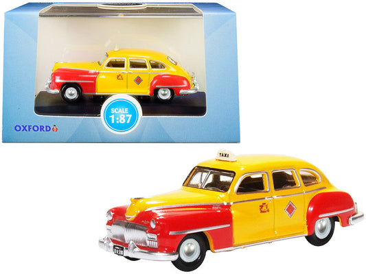 1946-1948 DeSoto Suburban Yellow and Red "San Francisco Taxi" "The Godfather" Movie 1/87 (HO) Scale Diecast Model Car by Oxford Diecast LuxuryLifeWay Online Store