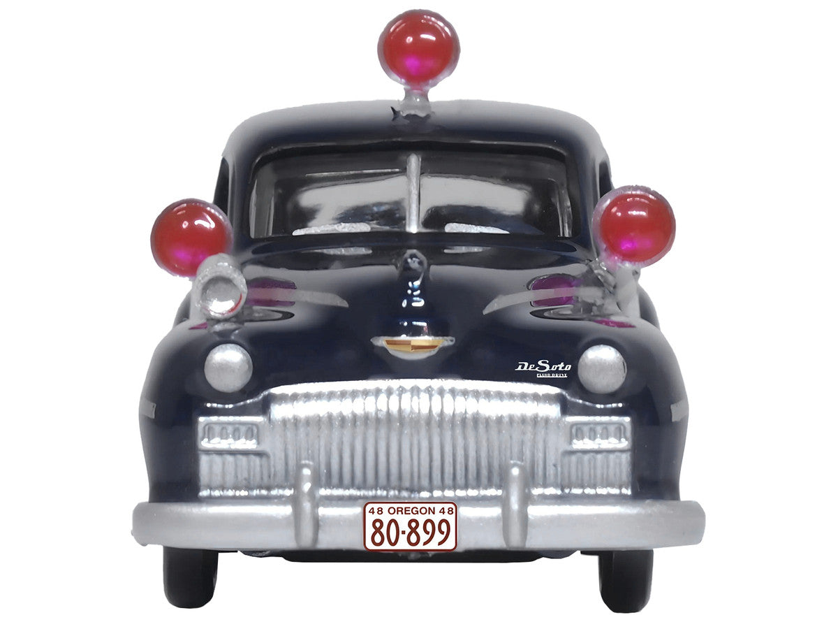 1946 DeSoto Suburban Ambulance Dark Blue "Junction City Ambulance" 1/87 (HO) Scale Diecast Model Car by Oxford Diecast LuxuryLifeWay Online Store