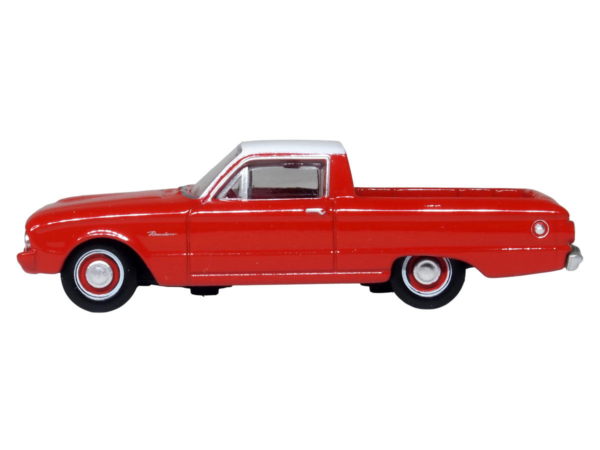 1960 Ford Falcon Ranchero Monte Carlo Red with Corinthian White Top 1/87 (HO) Scale Diecast Model Car by Oxford Diecast LuxuryLifeWay Online Store