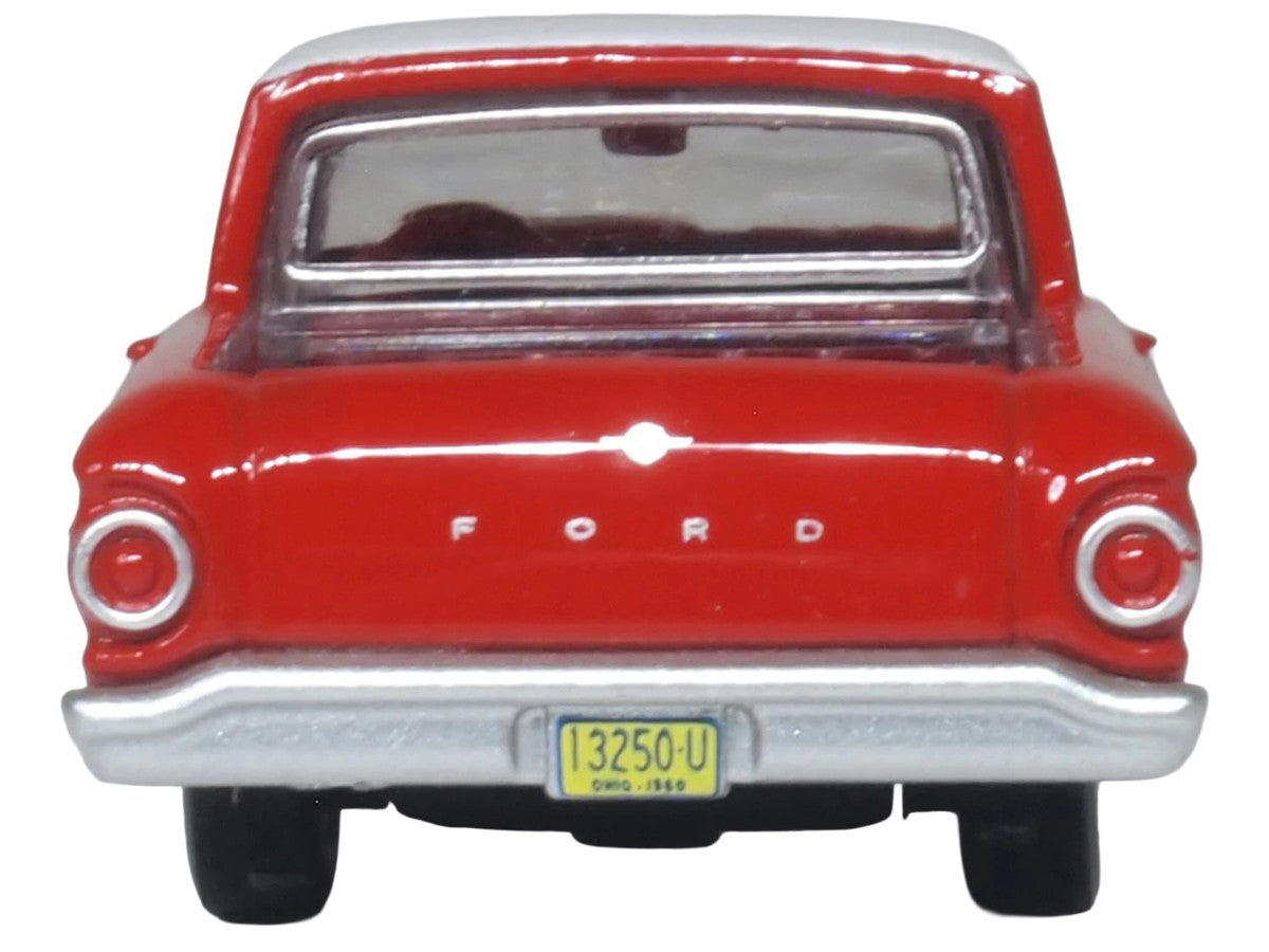 1960 Ford Falcon Ranchero Monte Carlo Red with Corinthian White Top 1/87 (HO) Scale Diecast Model Car by Oxford Diecast LuxuryLifeWay Online Store